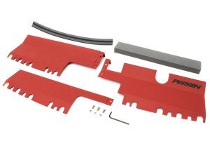 Subaru WRX STI Radiator Shroud - Perrin Performance - With/Without OEM Intake Scoop - Red - `15-`21 Subaru WRX STI Radiator Shroud - Perrin Performance - With/Without OEM Intake Scoop - Red - `15-`21